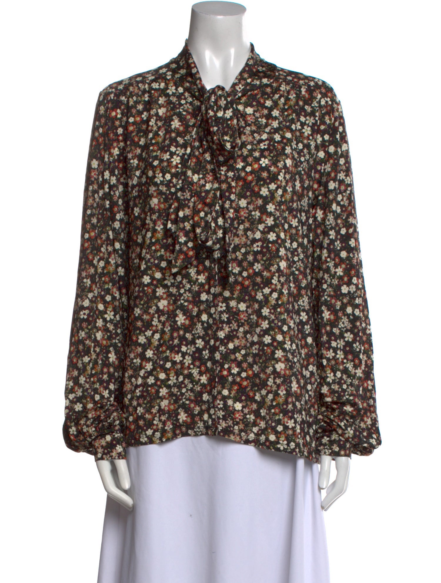 Dorothee Schumacher Floral Print Tie Neck Blouse w/ Tags