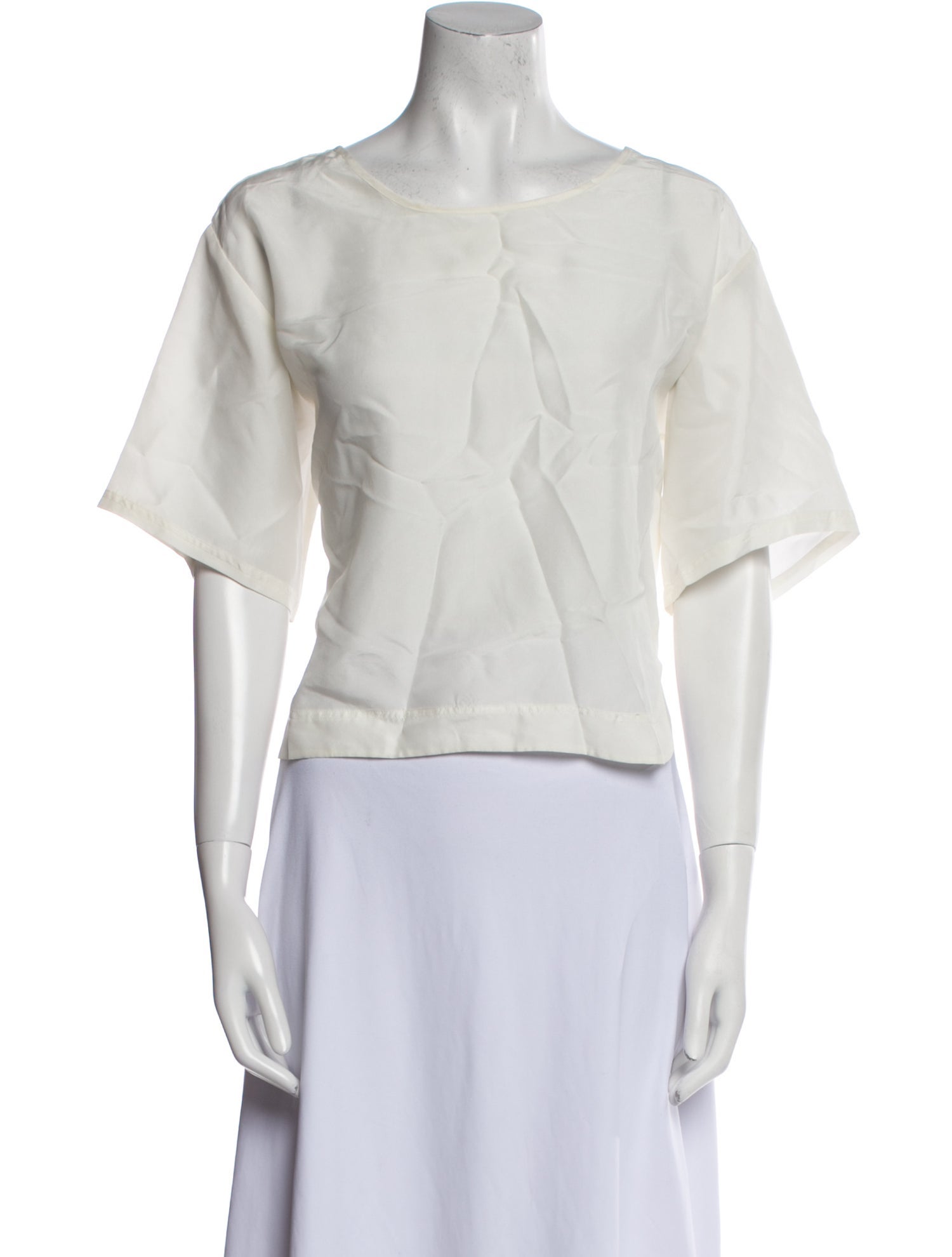 Dorothee Schumacher Silk Bateau Neckline Crop Top
