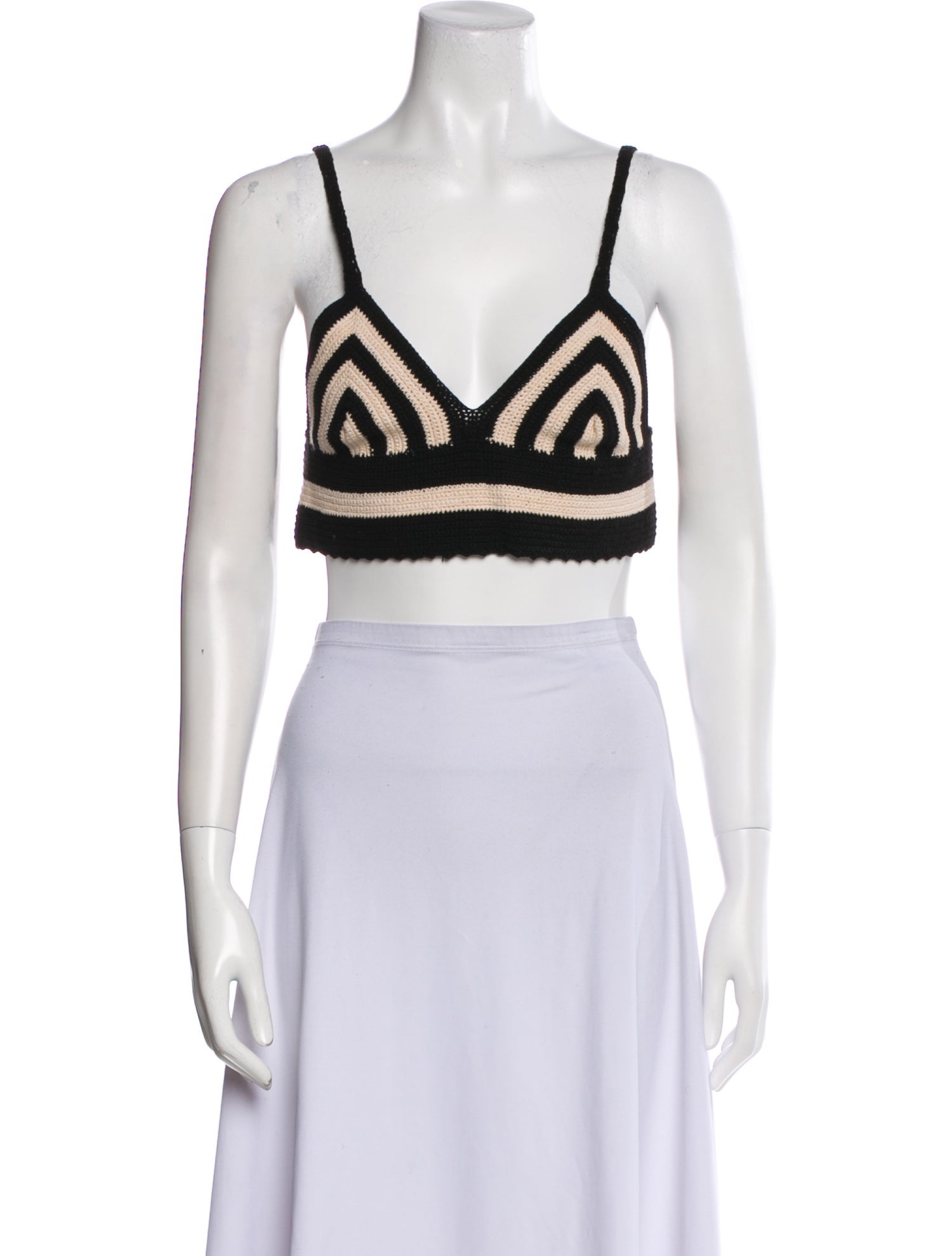 Dorothee Schumacher Striped V-Neck Crop Top