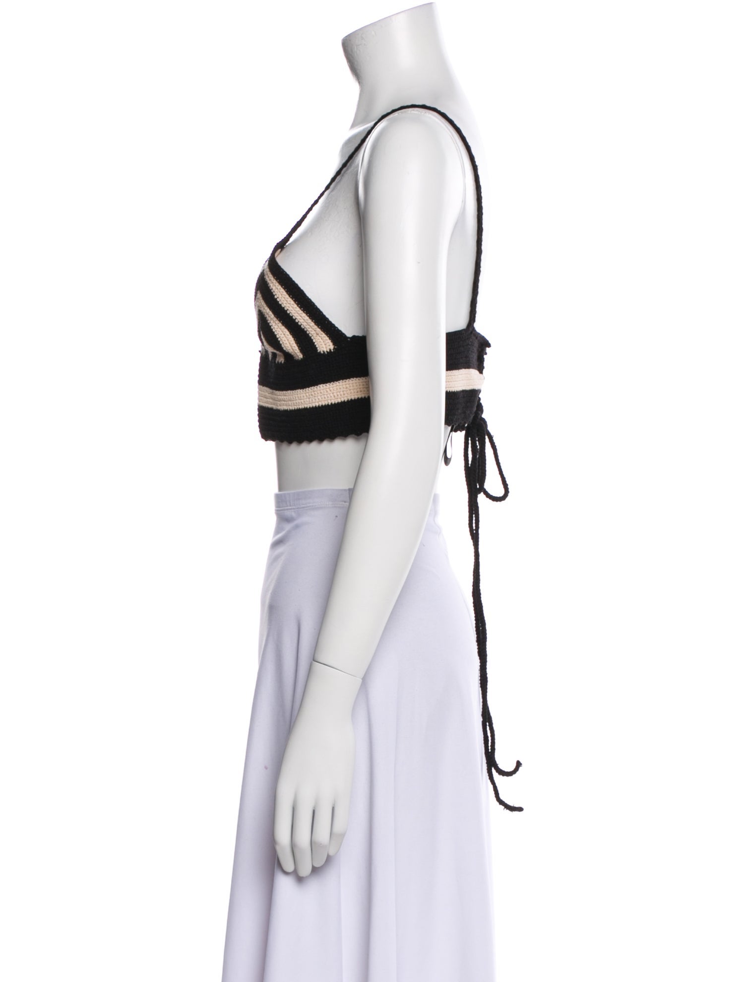 Dorothee Schumacher Striped V-Neck Crop Top