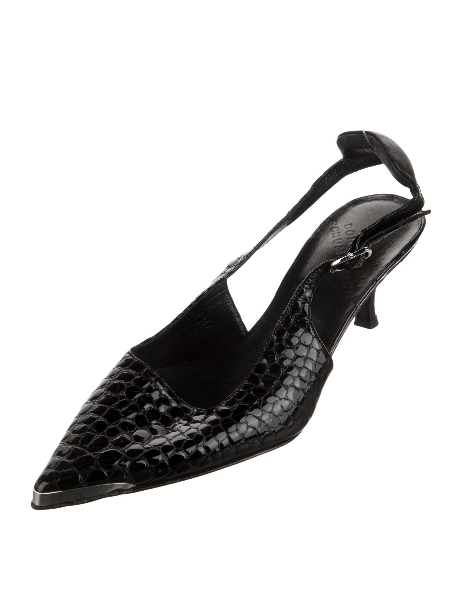 Dorothee Schumacher Leather Animal Print Slingback Pumps