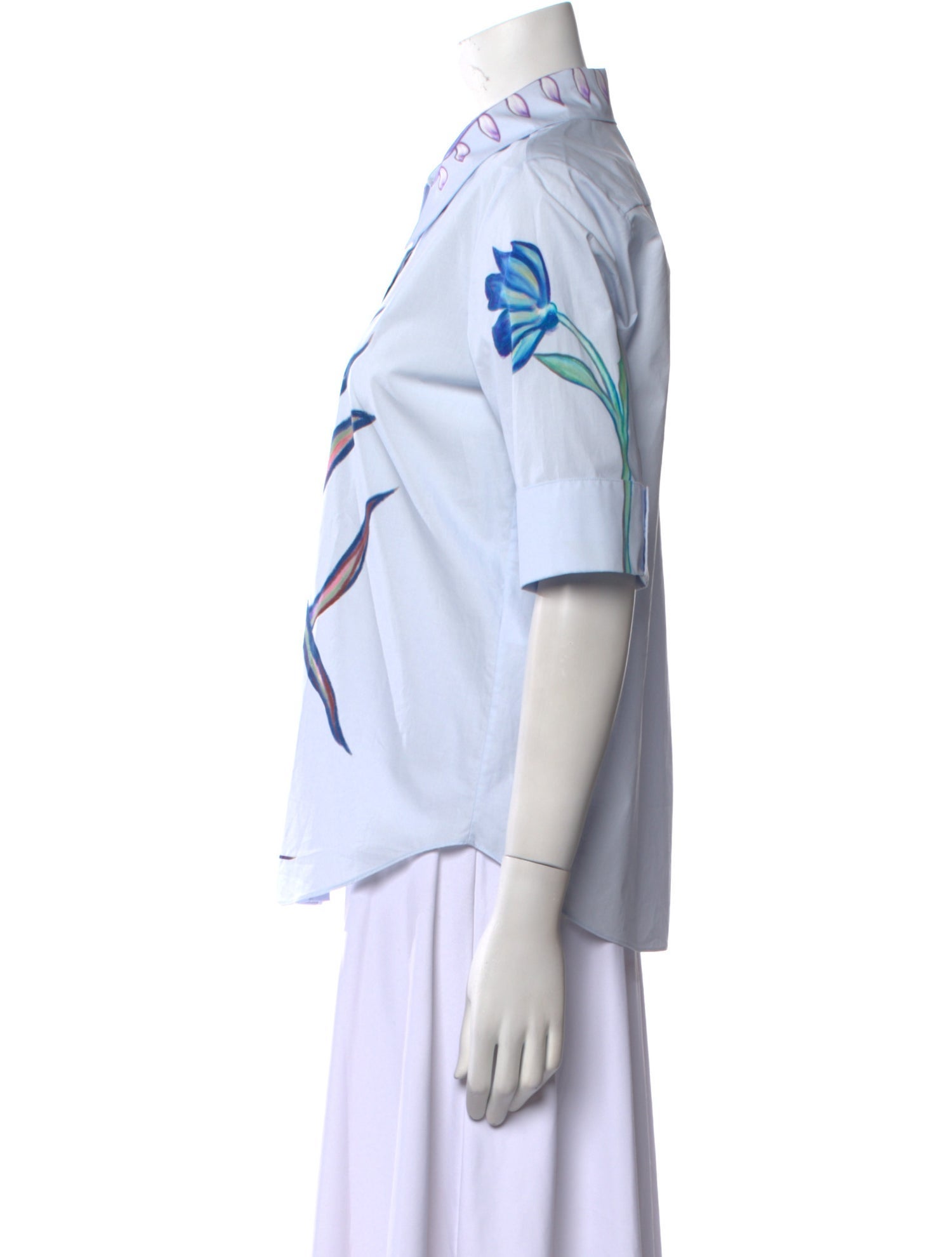 Dorothee Schumacher Printed Three-Quarter Sleeve Button-Up Top w/ Tags