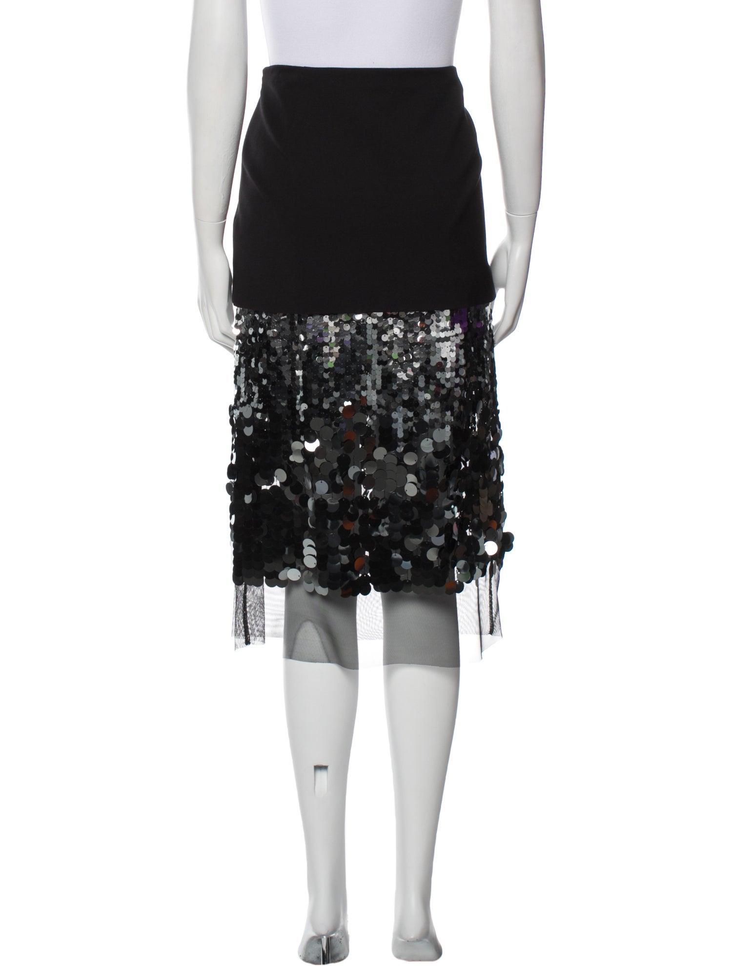 Dorothee Schumacher Mesh Accents Knee-Length Skirt