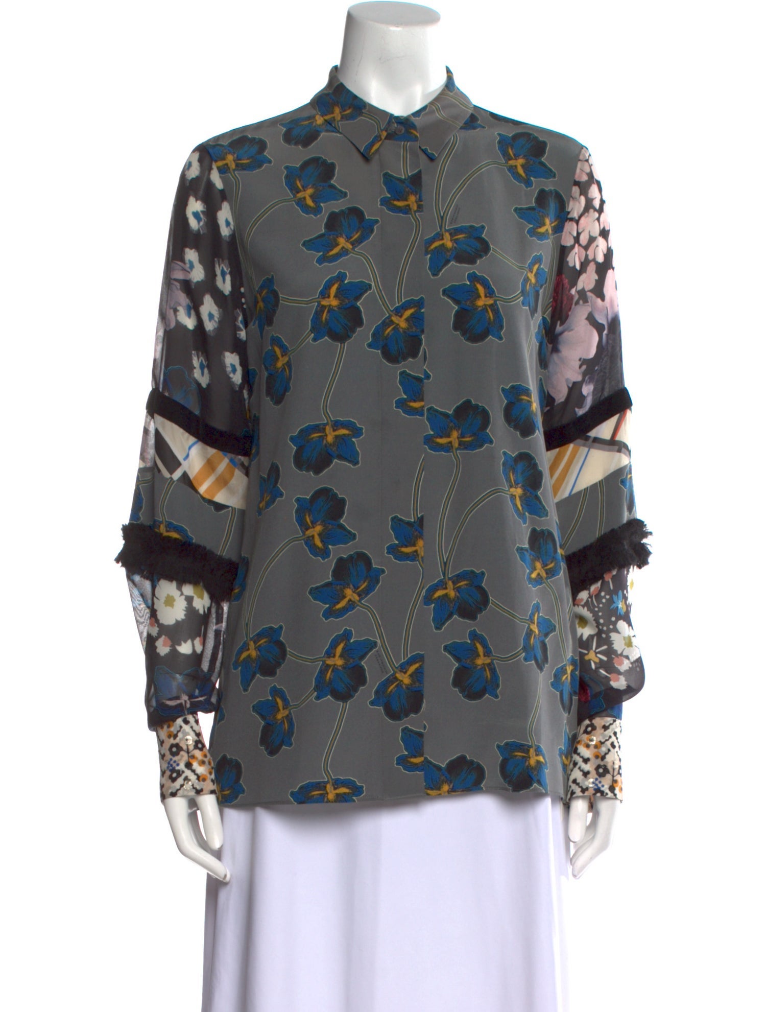 Dorothee Schumacher Silk Floral Print Button-Up Top