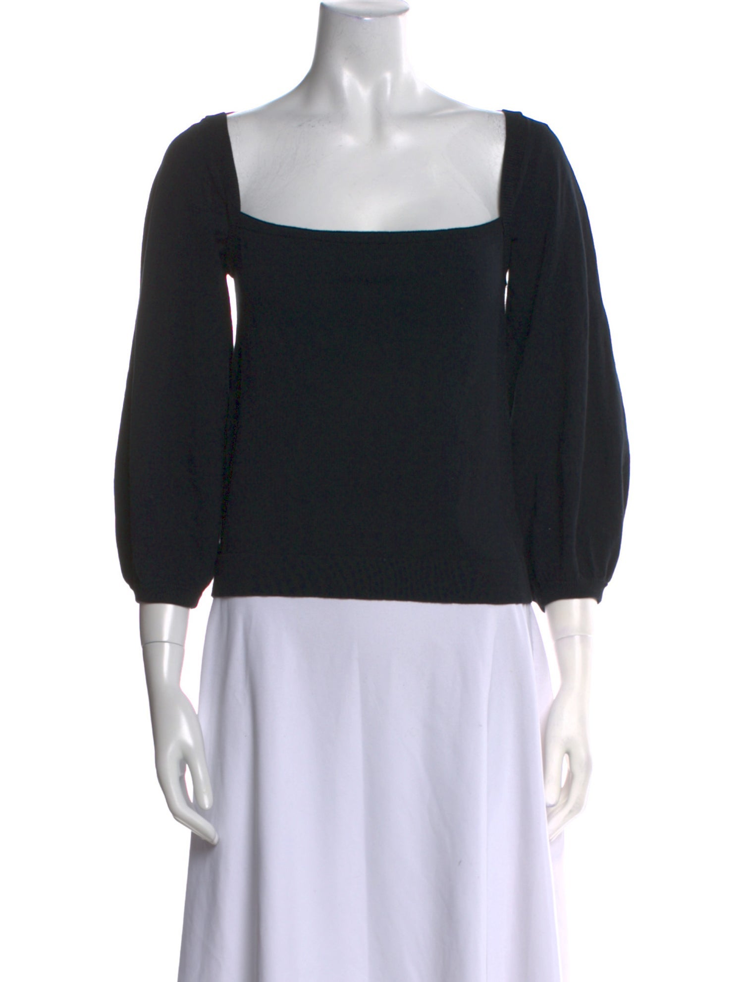 Dorothee Schumacher Square Neckline Three-Quarter Sleeve Crop Top