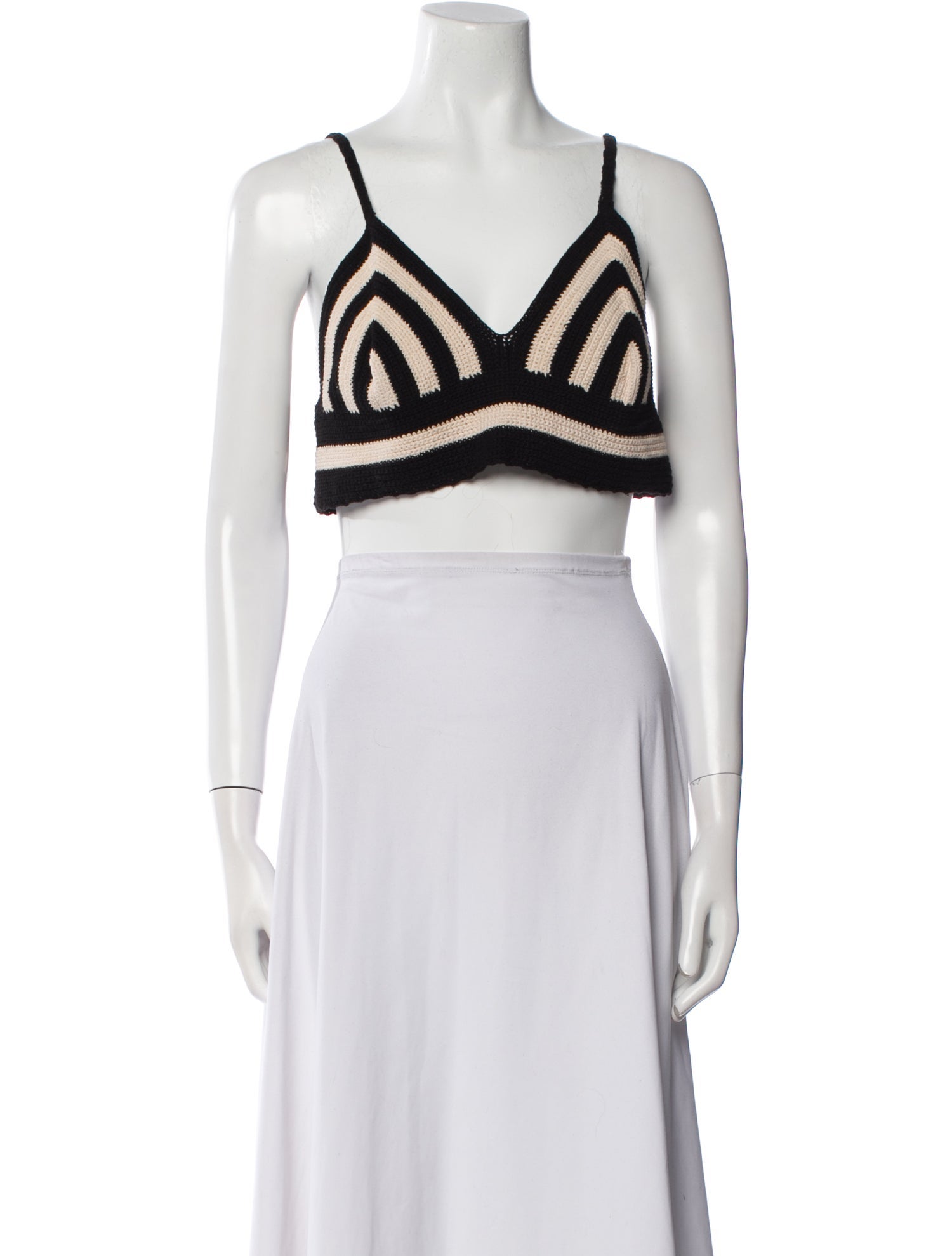 Dorothee Schumacher Striped V-Neck Crop Top w/ Tags