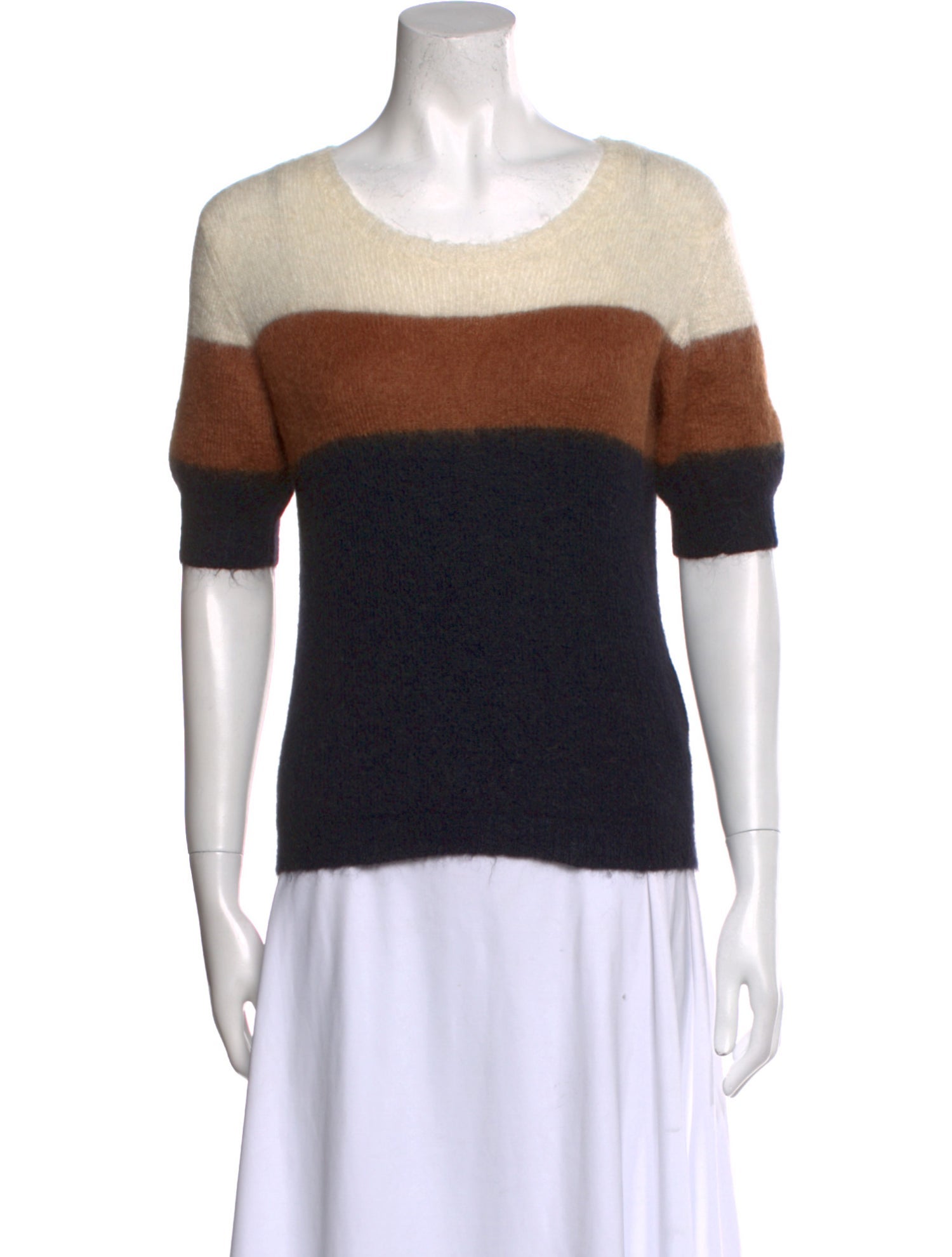 Dorothee Schumacher Colorblock Pattern Scoop Neck Sweater
