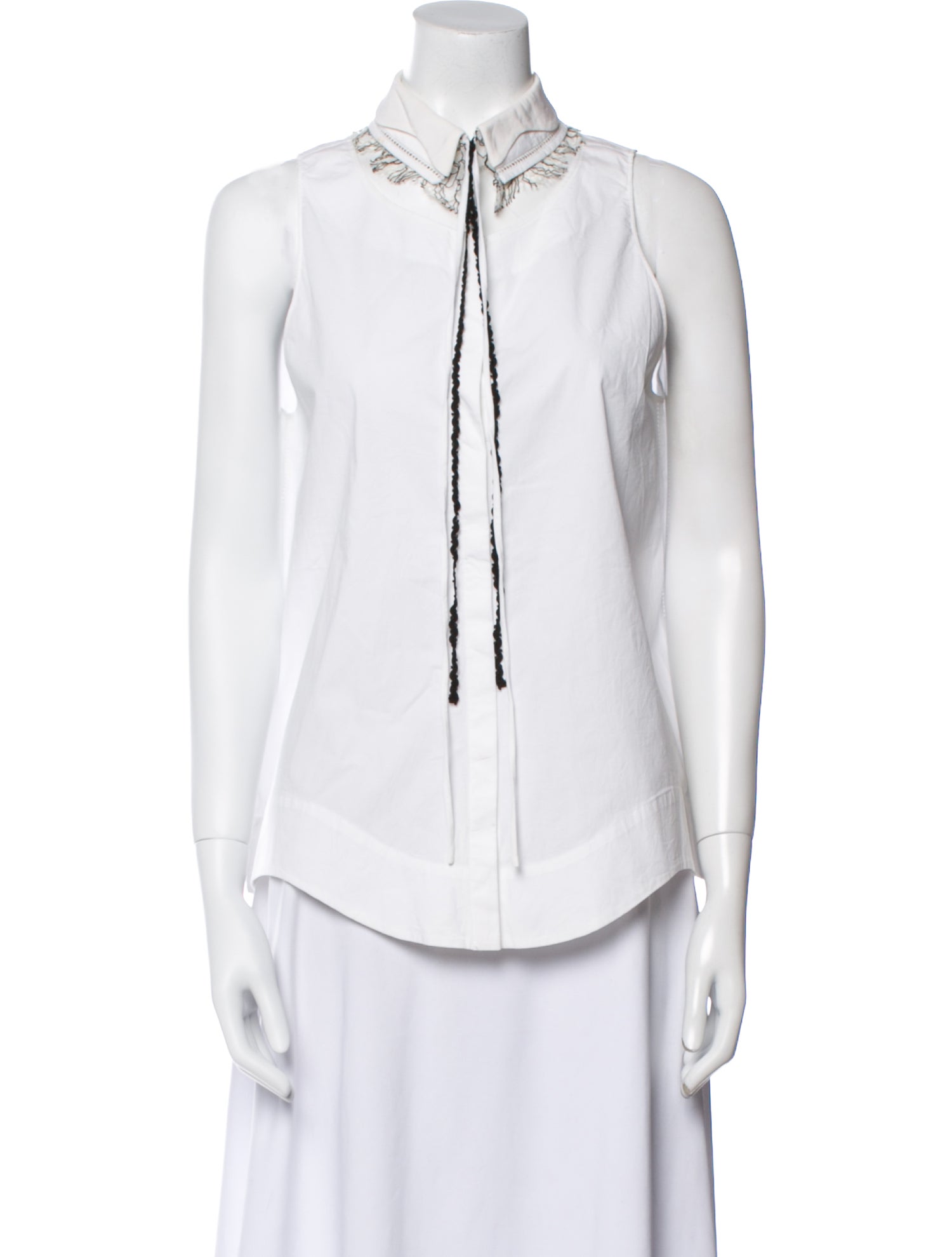 Dorothee Schumacher Mock Neck Sleeveless Button-Up Top