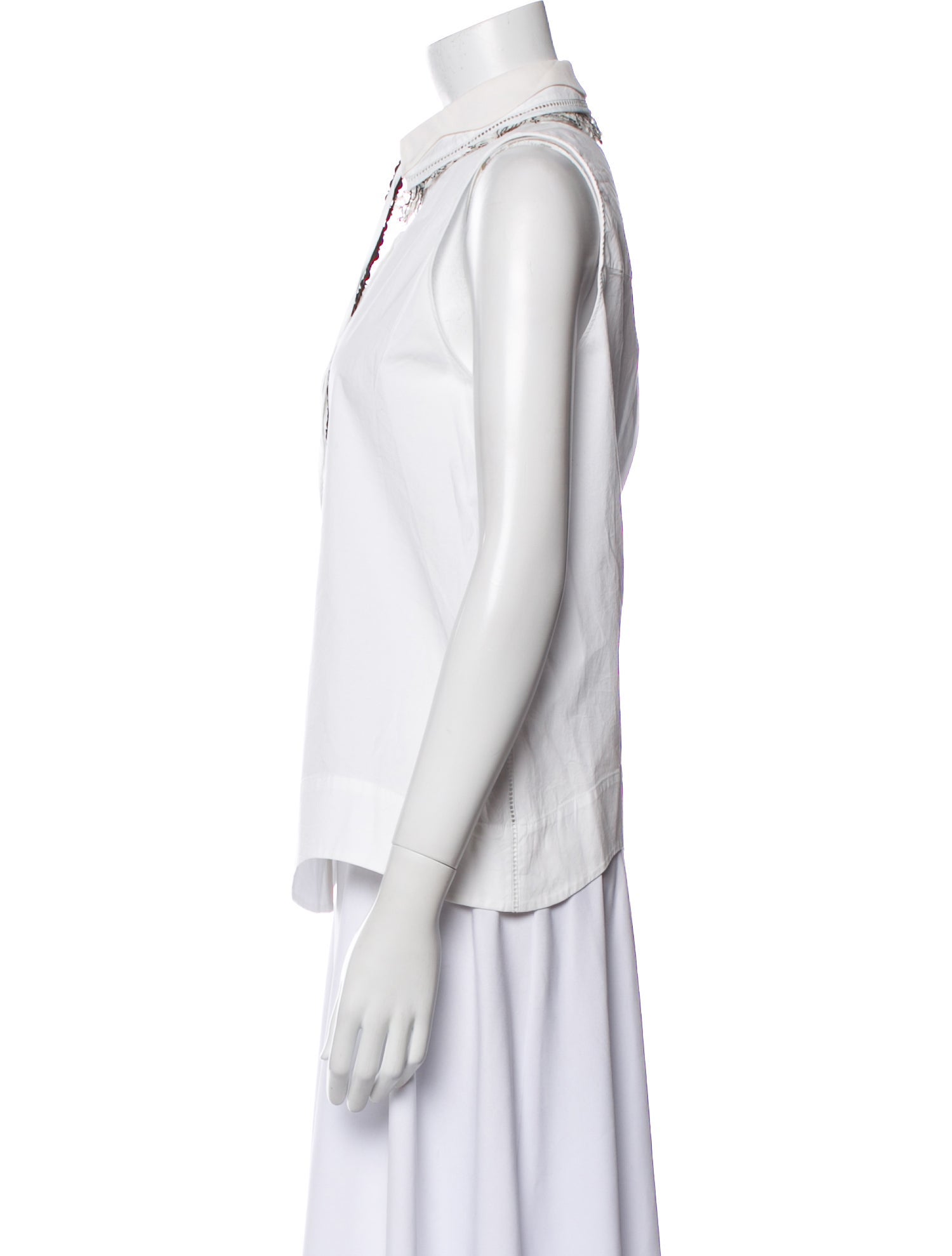 Dorothee Schumacher Mock Neck Sleeveless Button-Up Top