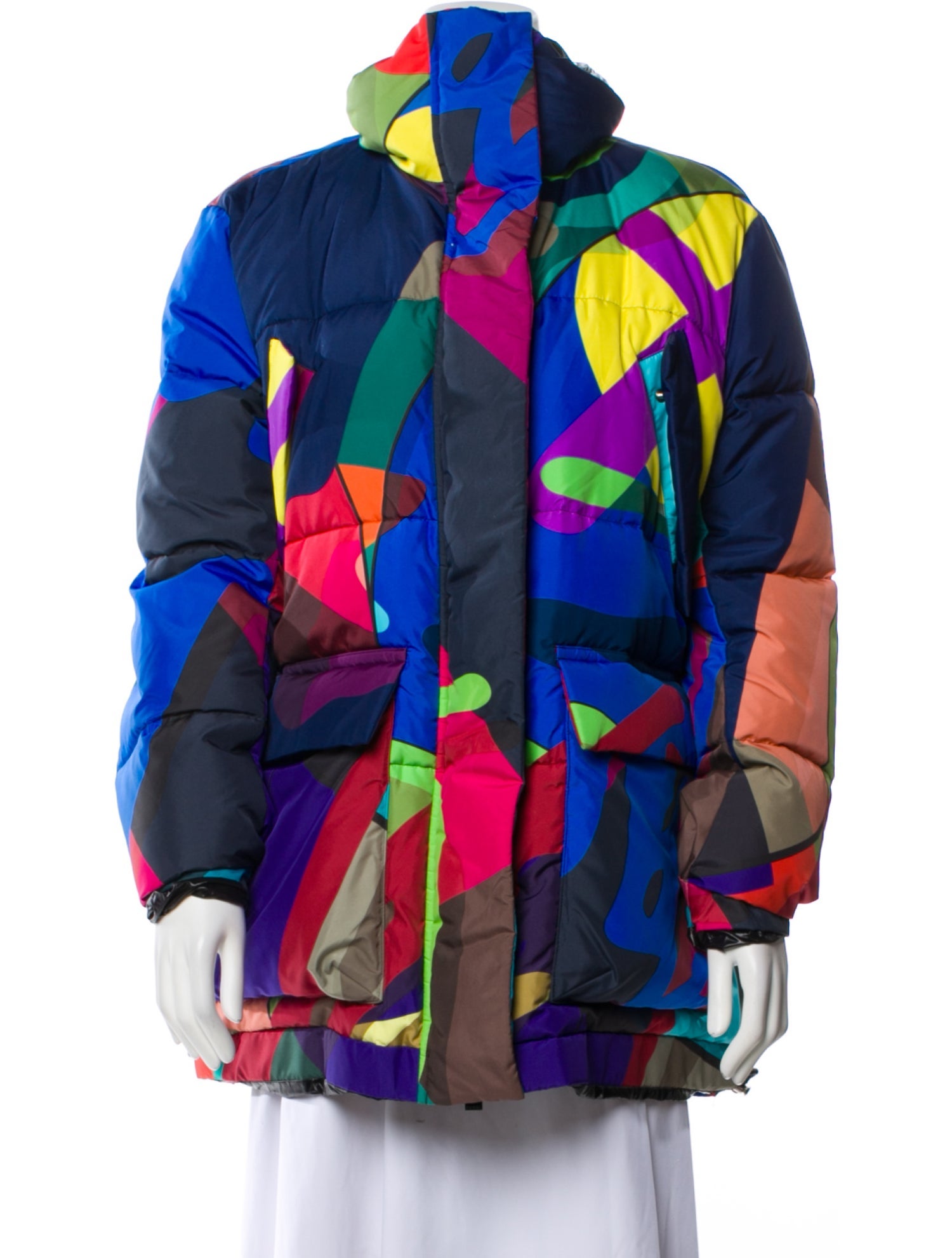 Sacai x Kaws 2021 Colorblock Pattern Coat w/ Tags