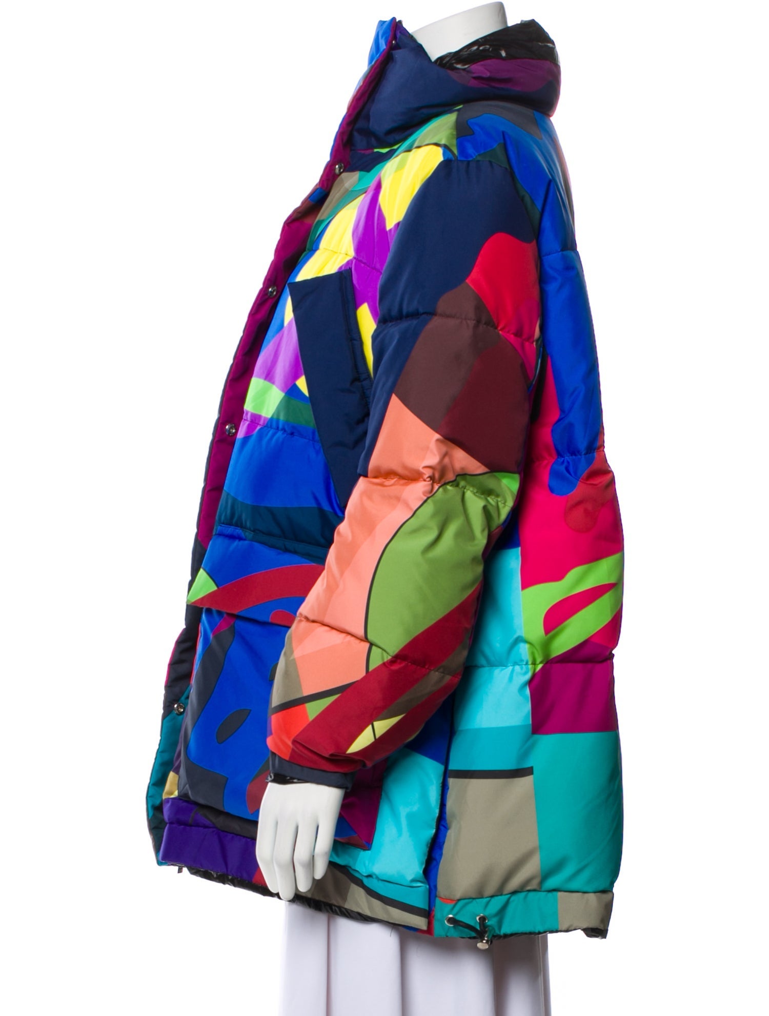 Sacai x Kaws 2021 Colorblock Pattern Coat w/ Tags
