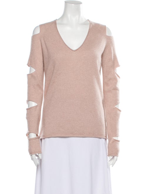 Skull Cashmere Cashmere V-Neck Sweater Pink