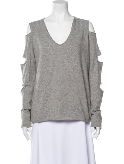 Skull Cashmere Cashmere V-Neck Sweater Grey
