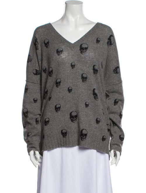 Skull Cashmere Cashmere Printed Sweater Grey
