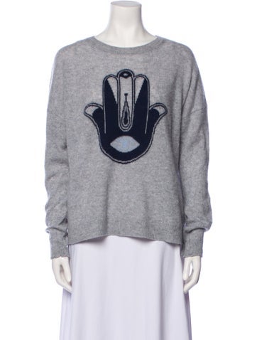 Skull Cashmere Knitwear Graphic Print Sweater L