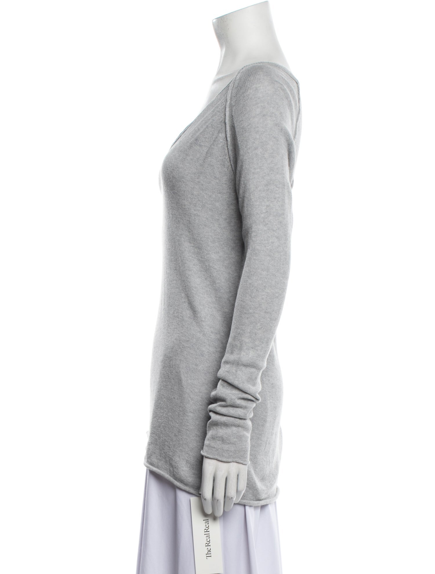 Skull Cashmere V-Neck Long Sleeve Sweatshirt