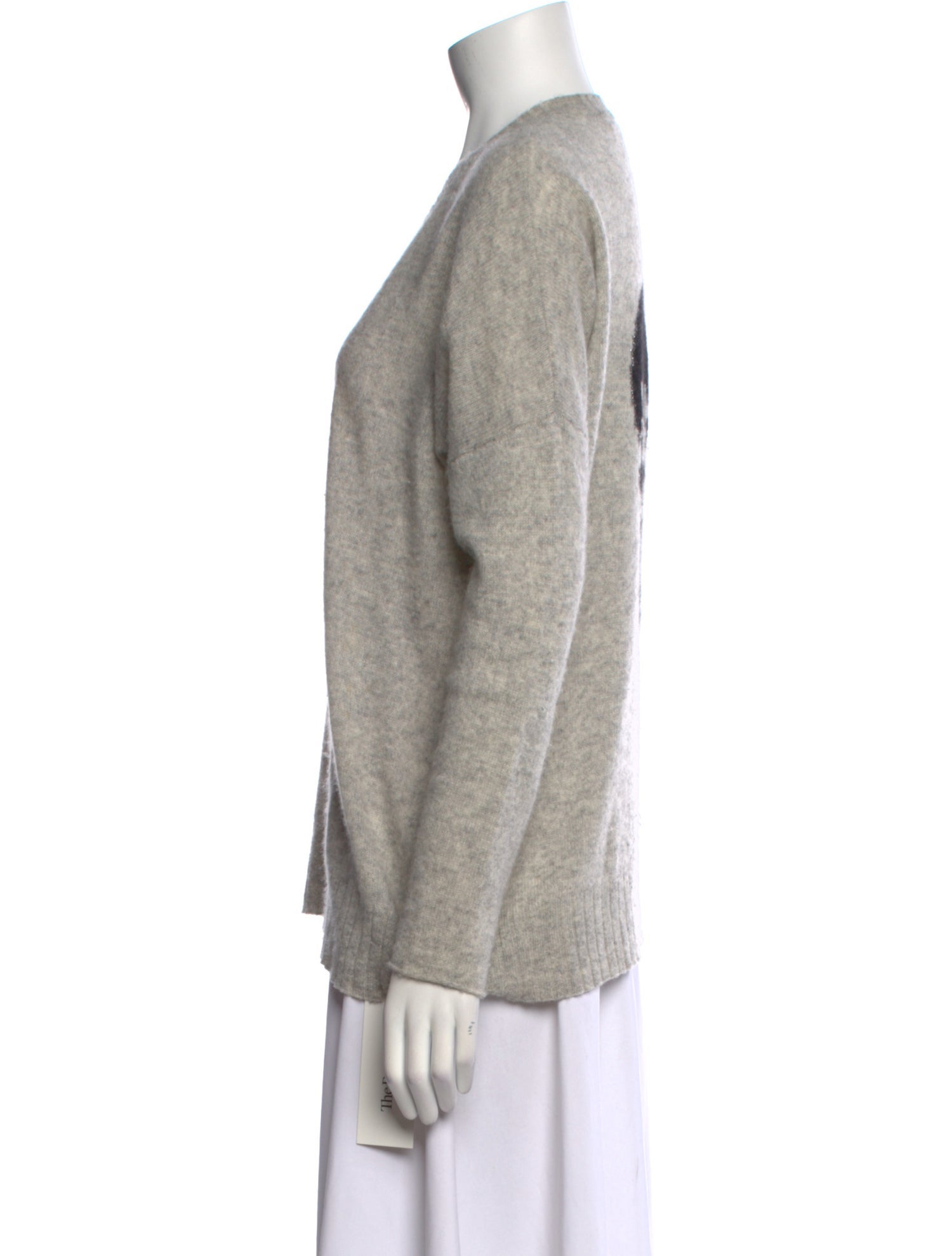 Skull Cashmere Wool V-Neck Sweater