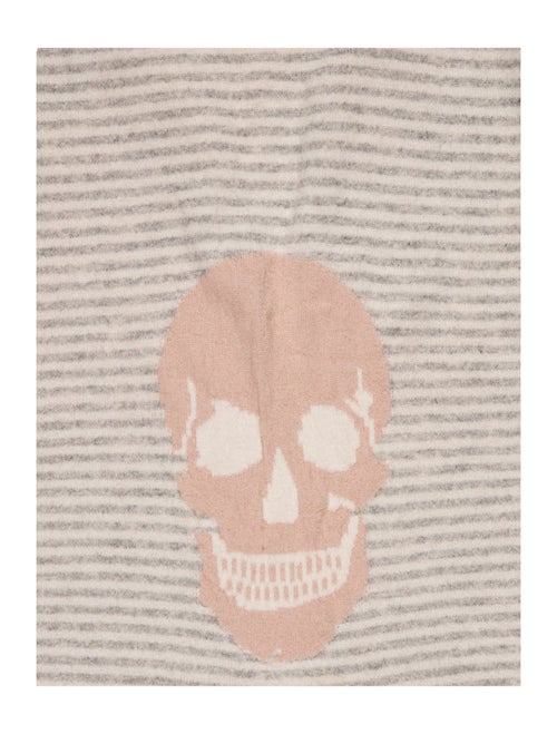 Skull Cashmere Silk Striped Scarf