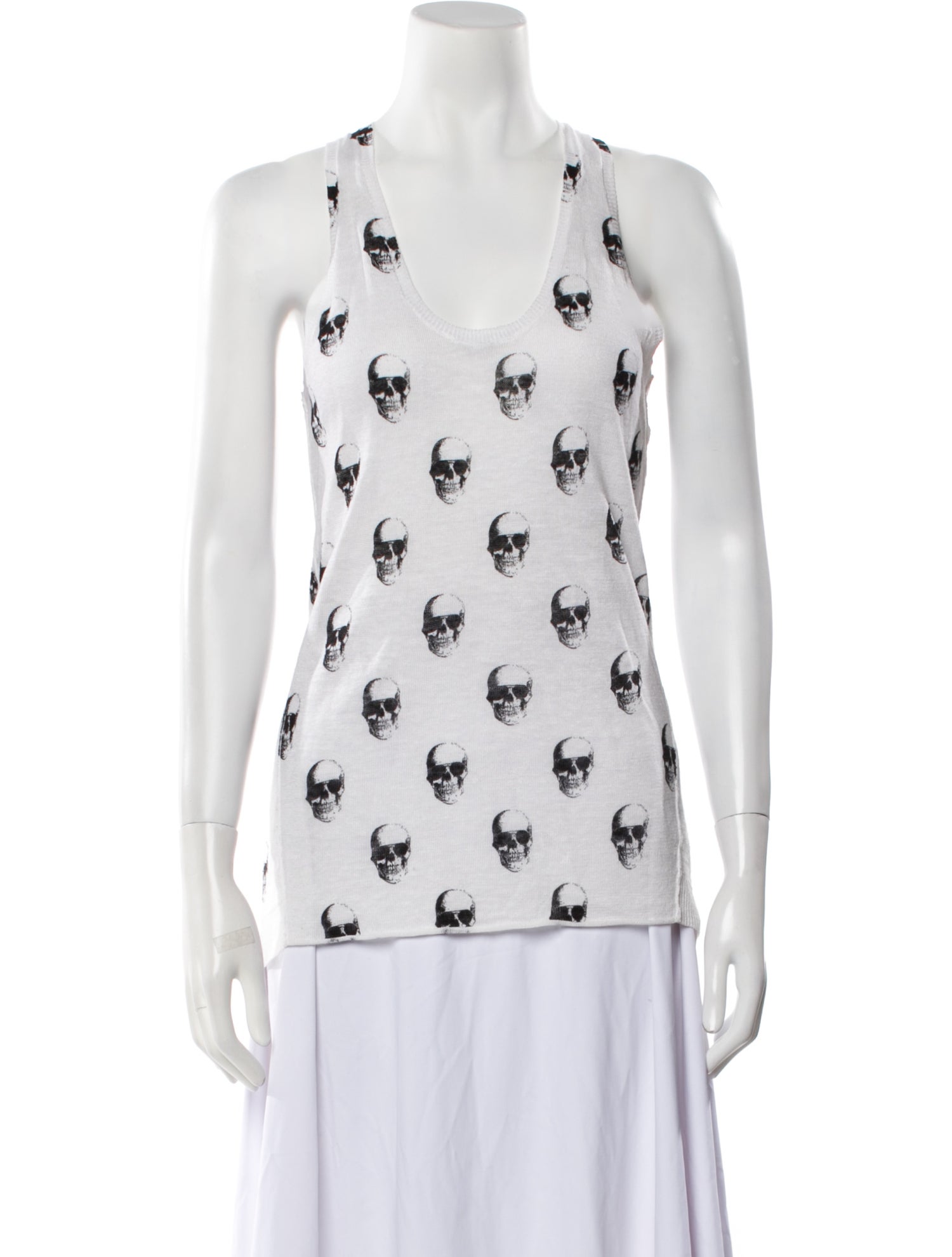 Skull Cashmere Linen Printed Top