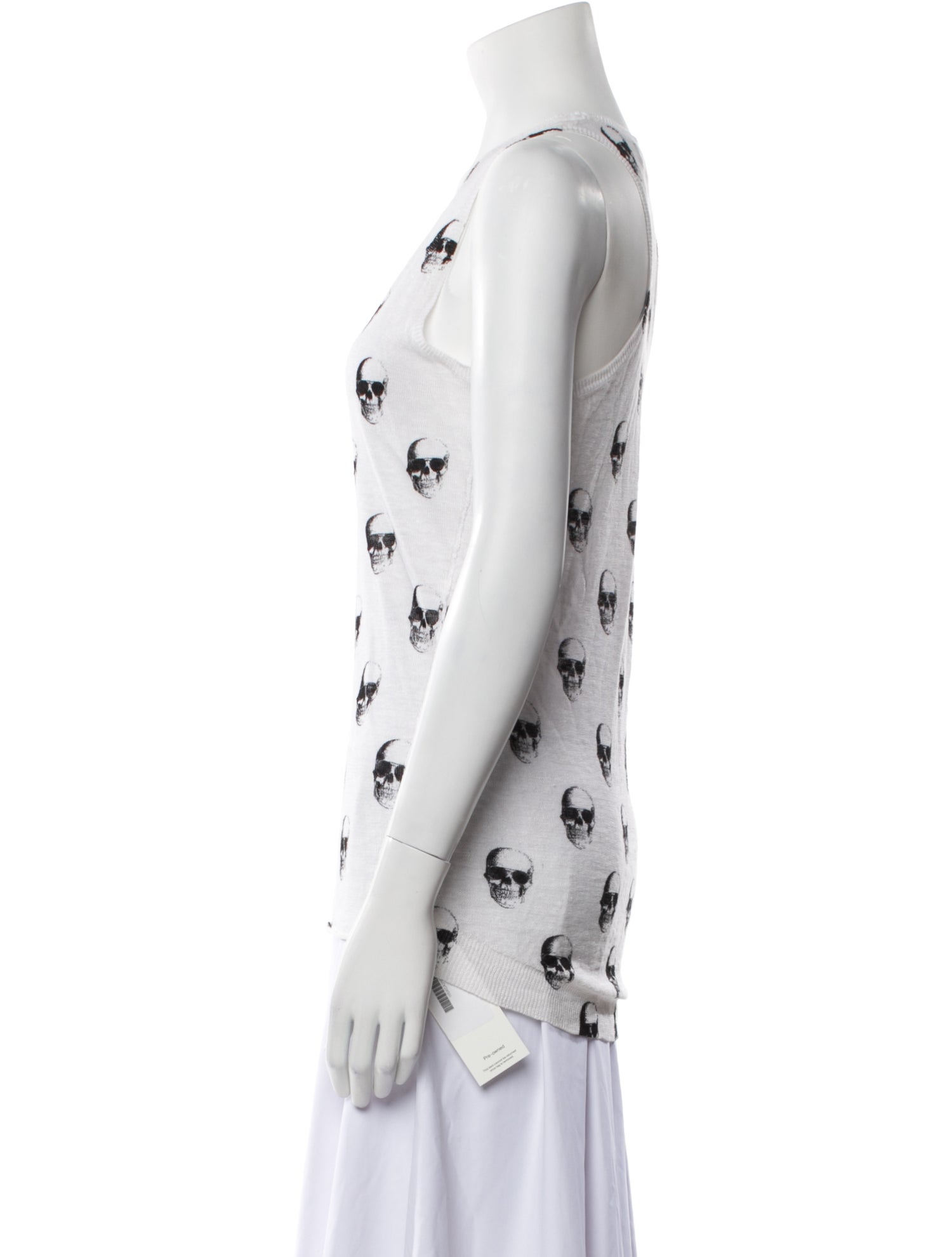 Skull Cashmere Linen Printed Top