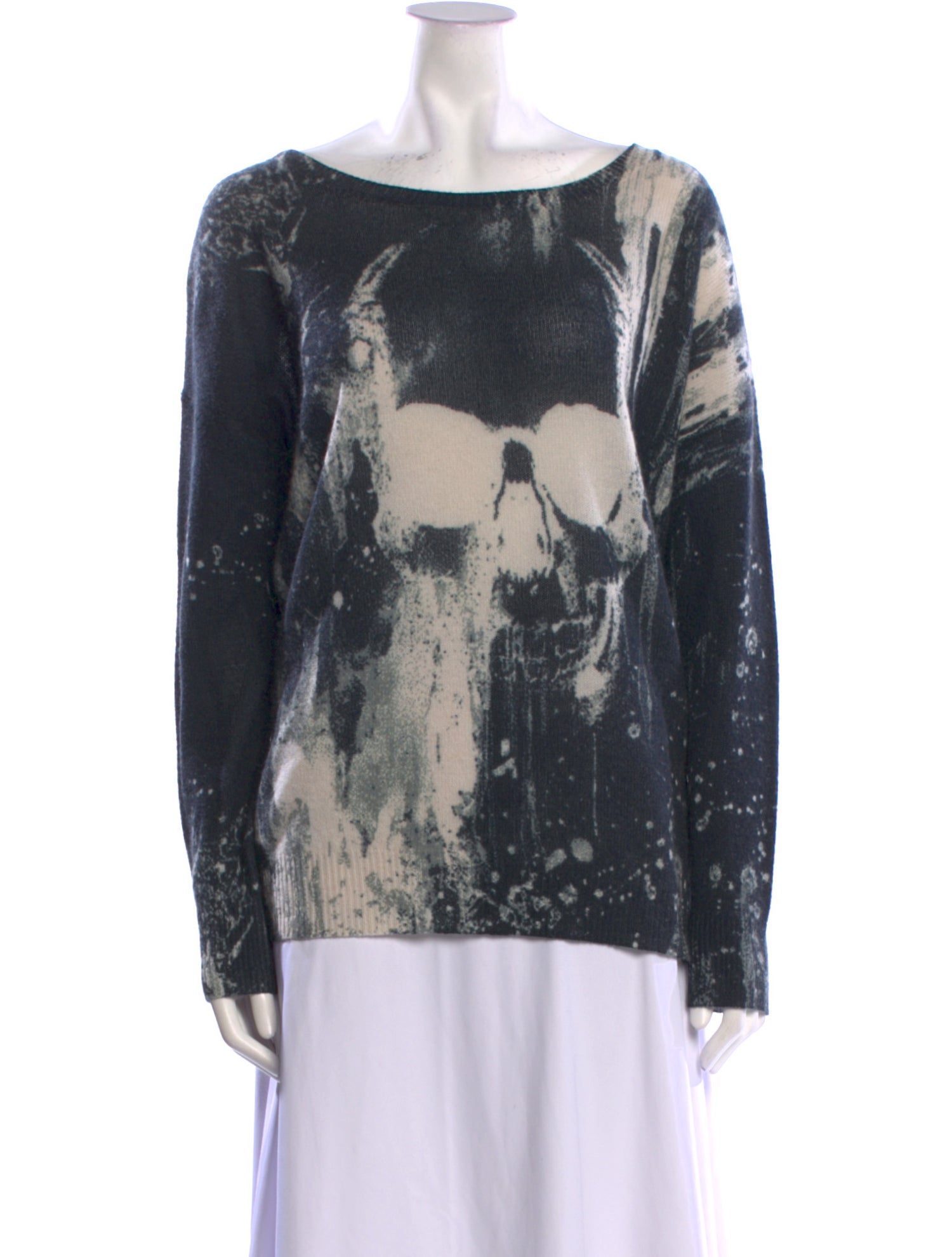Skull Cashmere Cashmere Tie-Dye Print Sweater