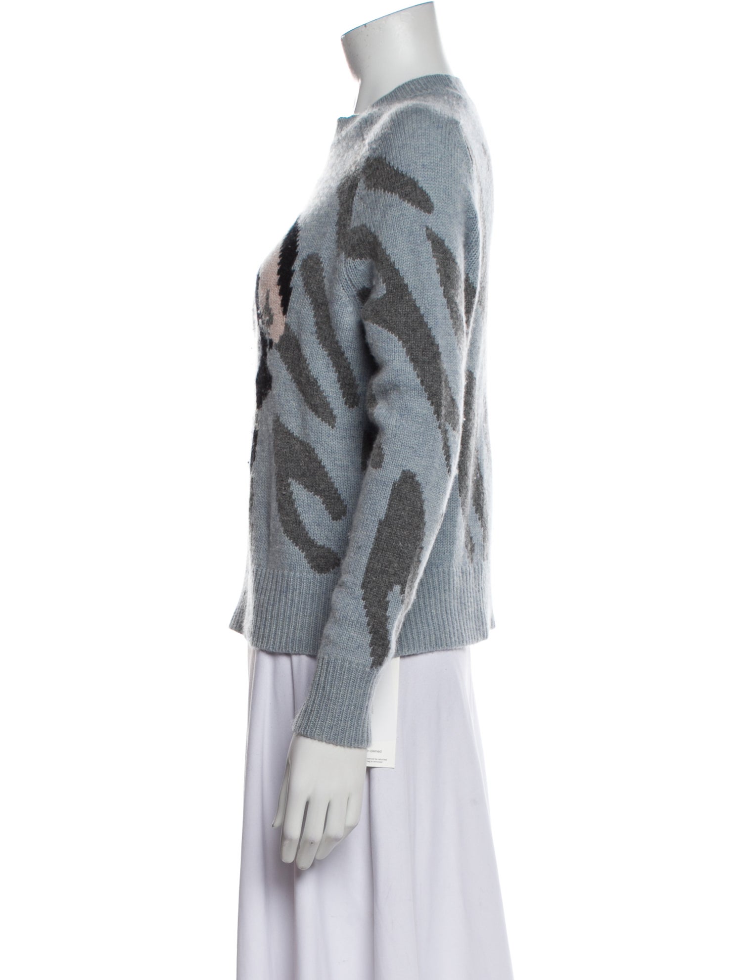 Skull Cashmere Wool Graphic Print Sweater