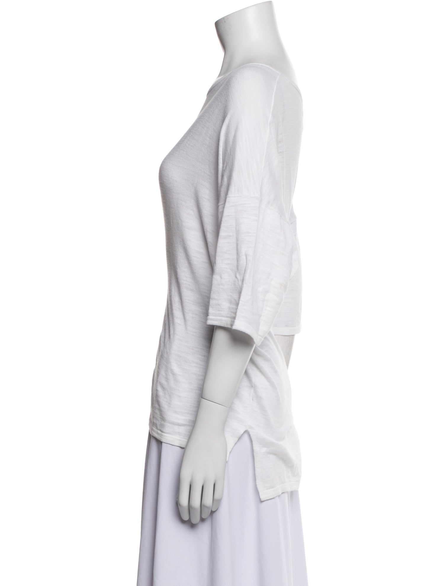 Skull Cashmere Graphic Print Bateau Neckline T-Shirt