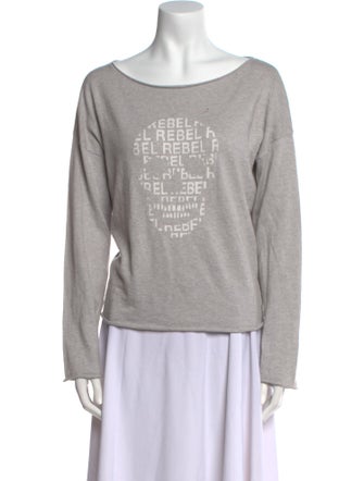 Skull Cashmere Bateau Neckline Sweater