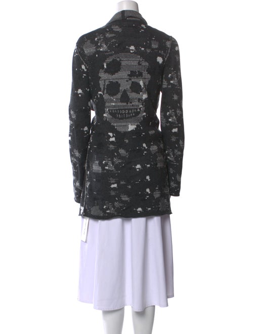 Skull Cashmere Printed V-Neck Sweater