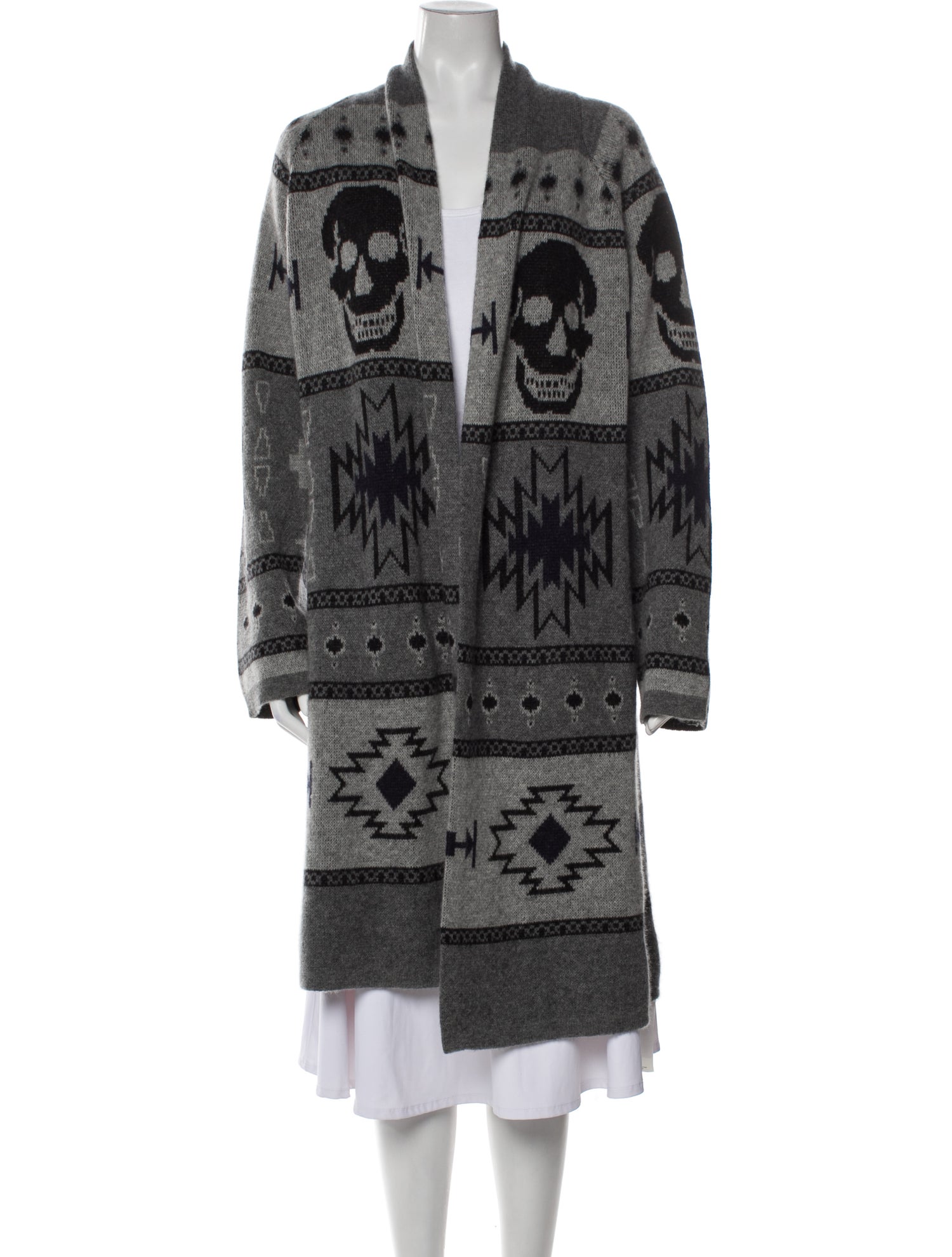 Skull Cashmere Wool Printed Sweater