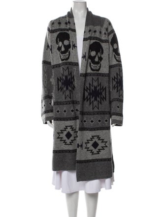 Skull Cashmere Wool Printed Sweater