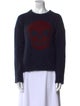 Skull Cashmere Wool Graphic Print Sweater