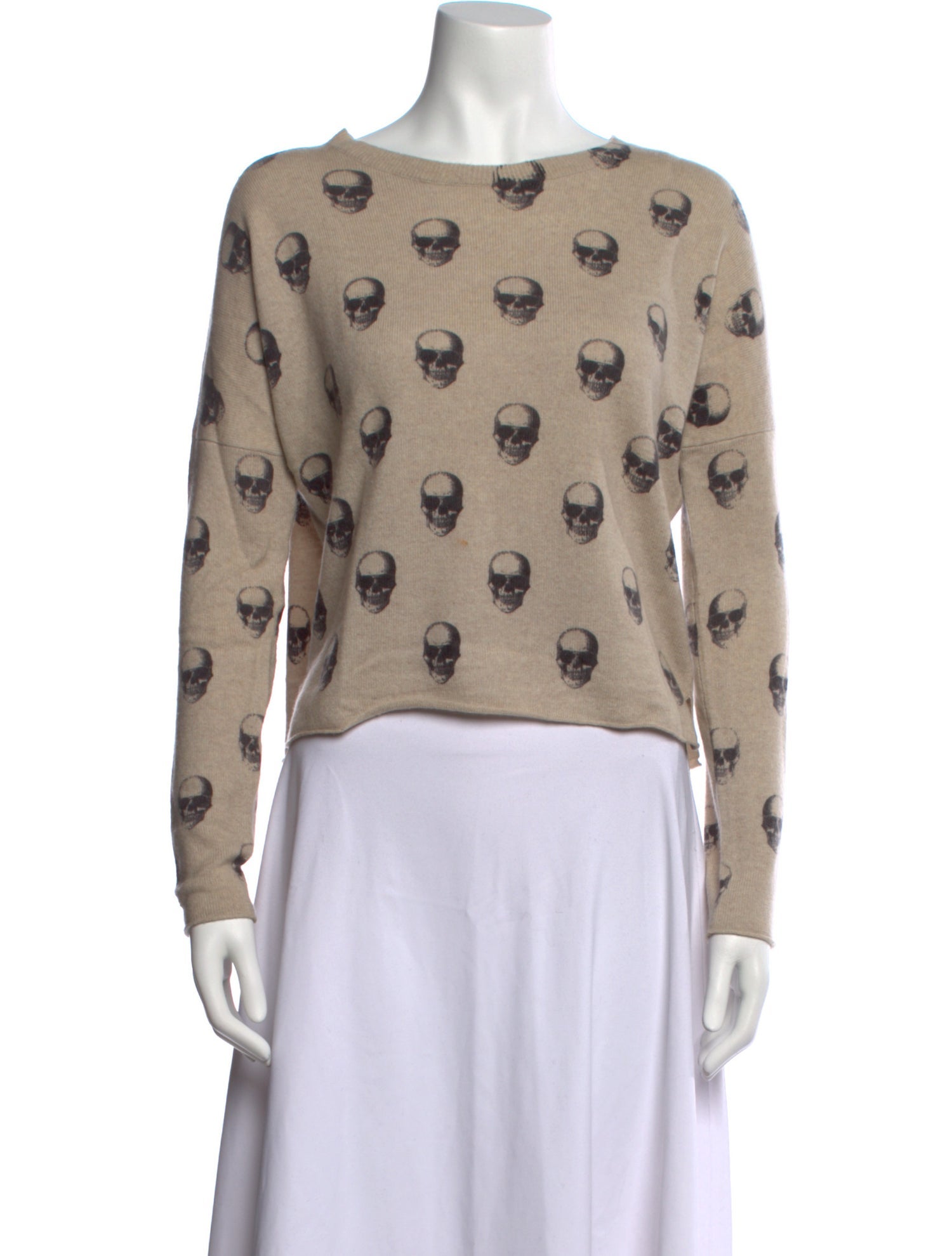 Skull Cashmere Wool Printed Sweater