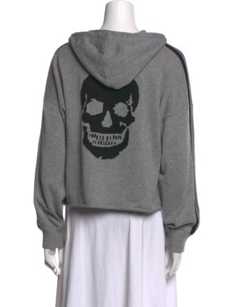 Skull Cashmere Bateau Neckline Long Sleeve Sweatshirt