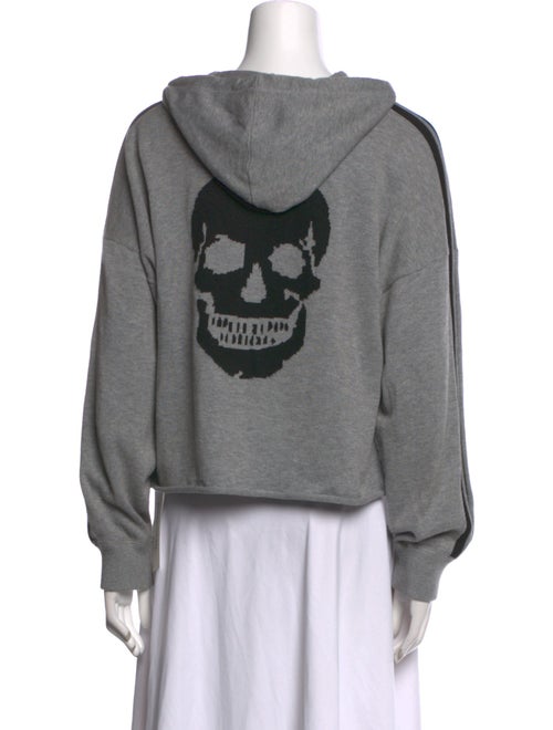 Skull Cashmere Bateau Neckline Long Sleeve Sweatshirt