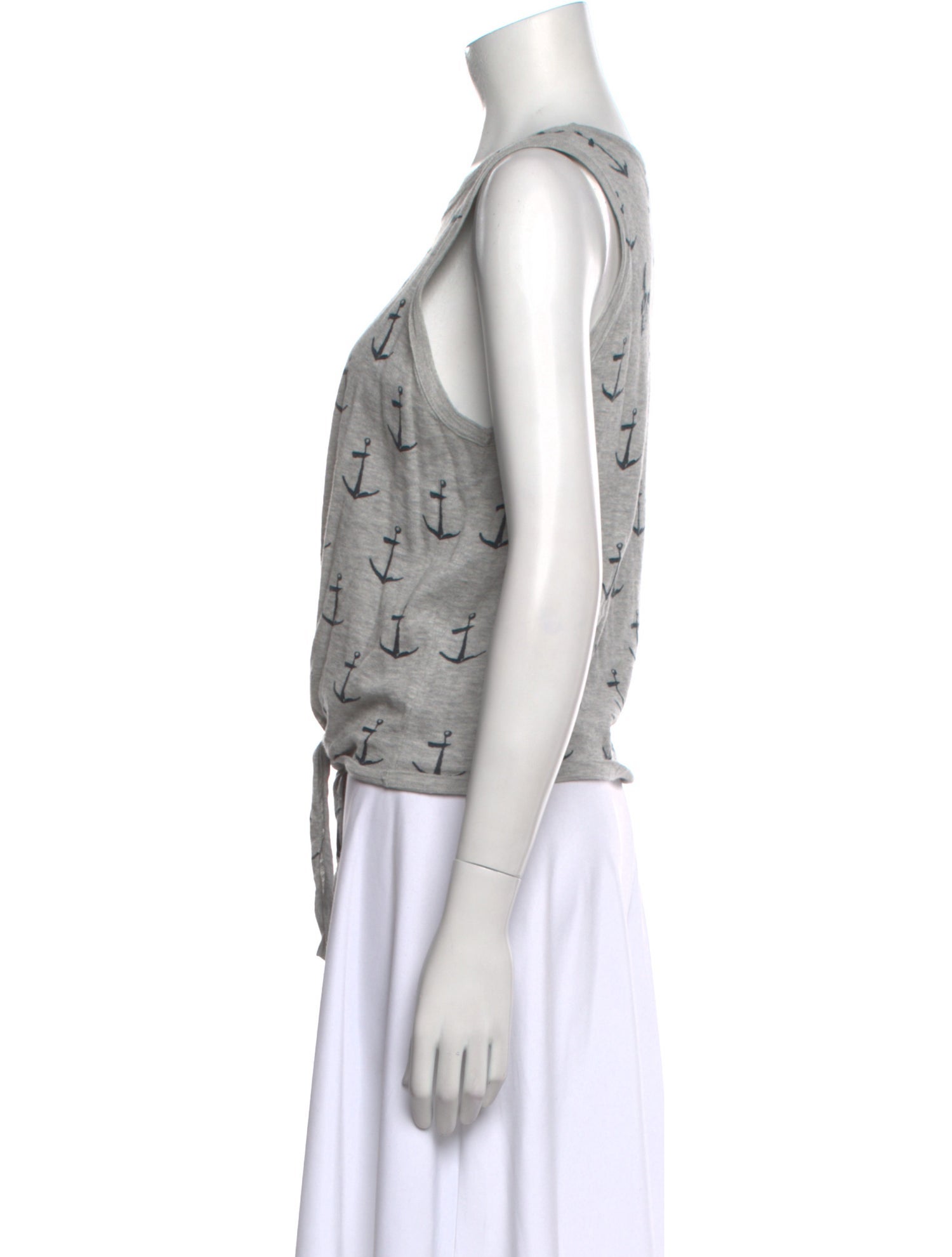 Skull Cashmere Printed Scoop Neck Crop Top