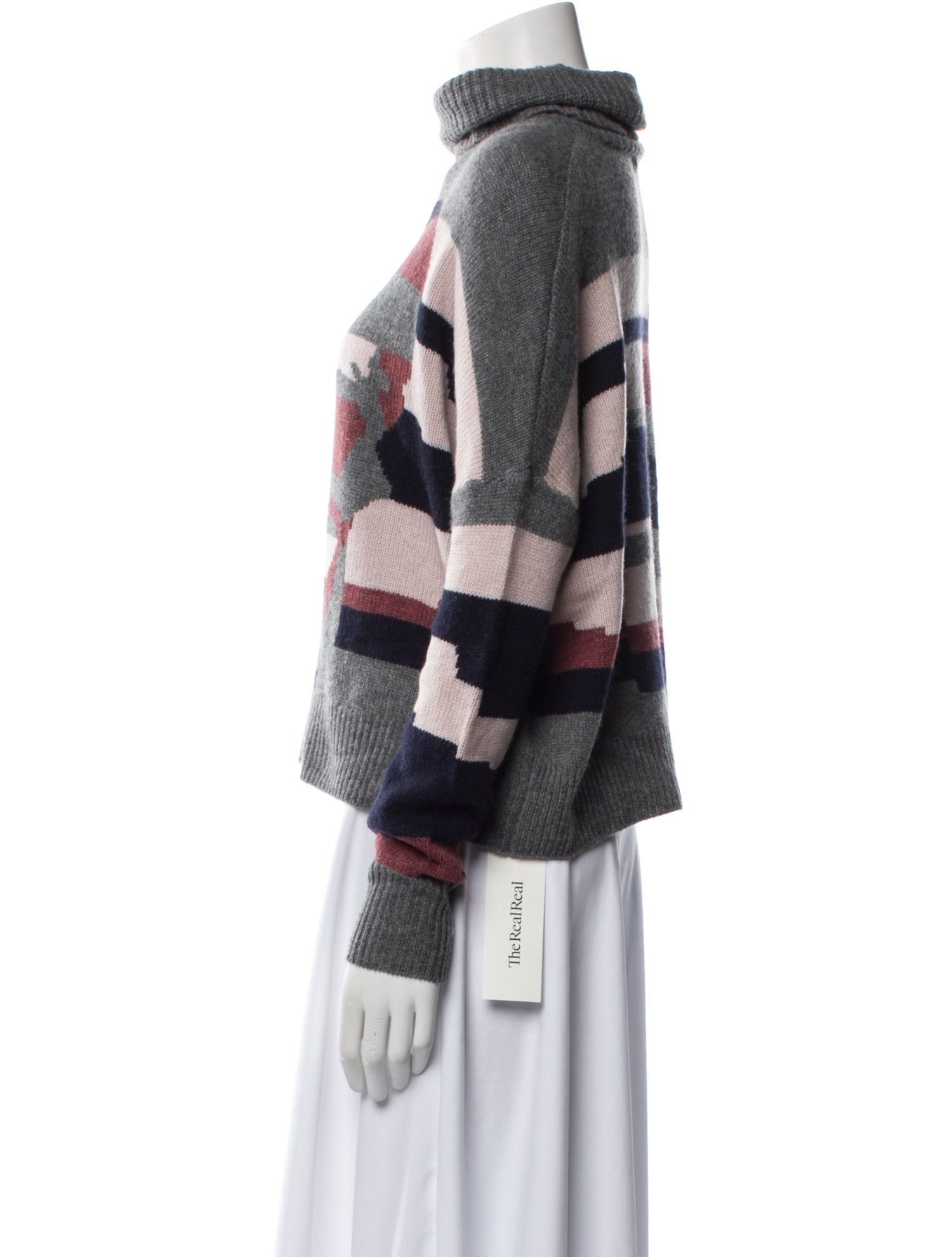 Skull Cashmere Wool Striped Sweatshirt