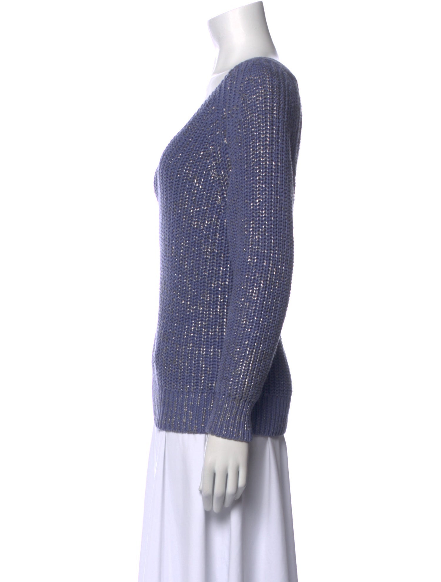 Skull Cashmere V-Neck Sweater