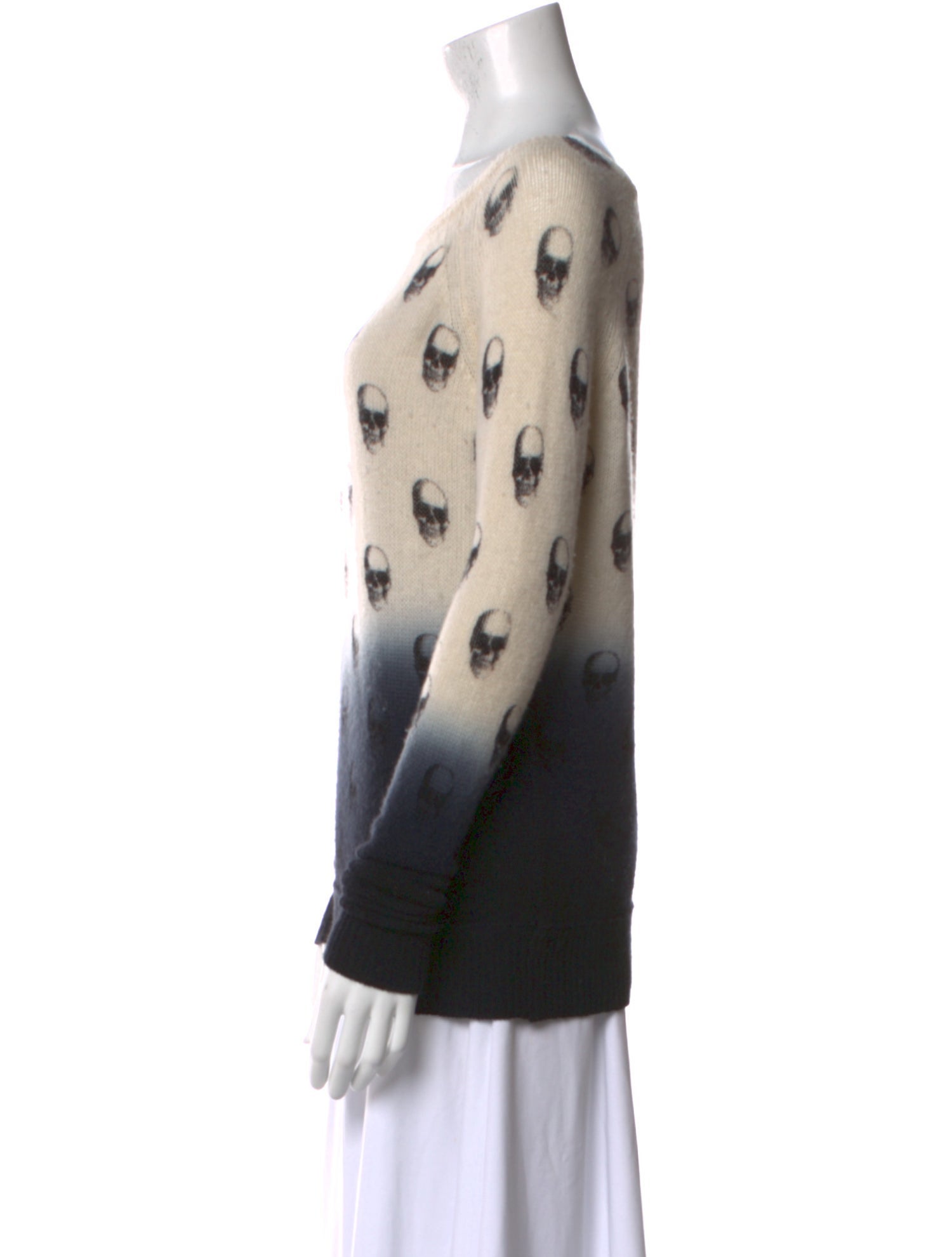Skull Cashmere Wool Printed Sweater
