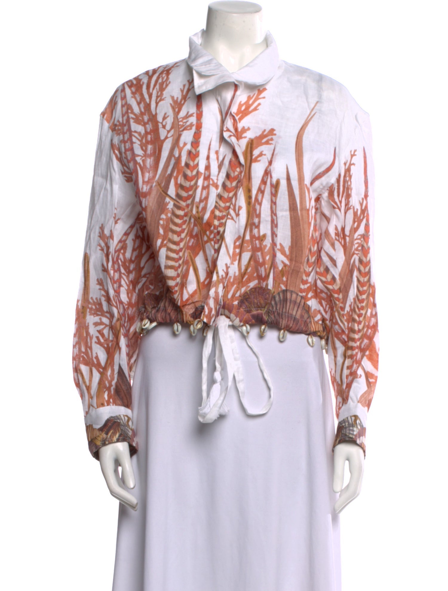 S-mode argentina Linen Printed Button-Up Top w/ Tags