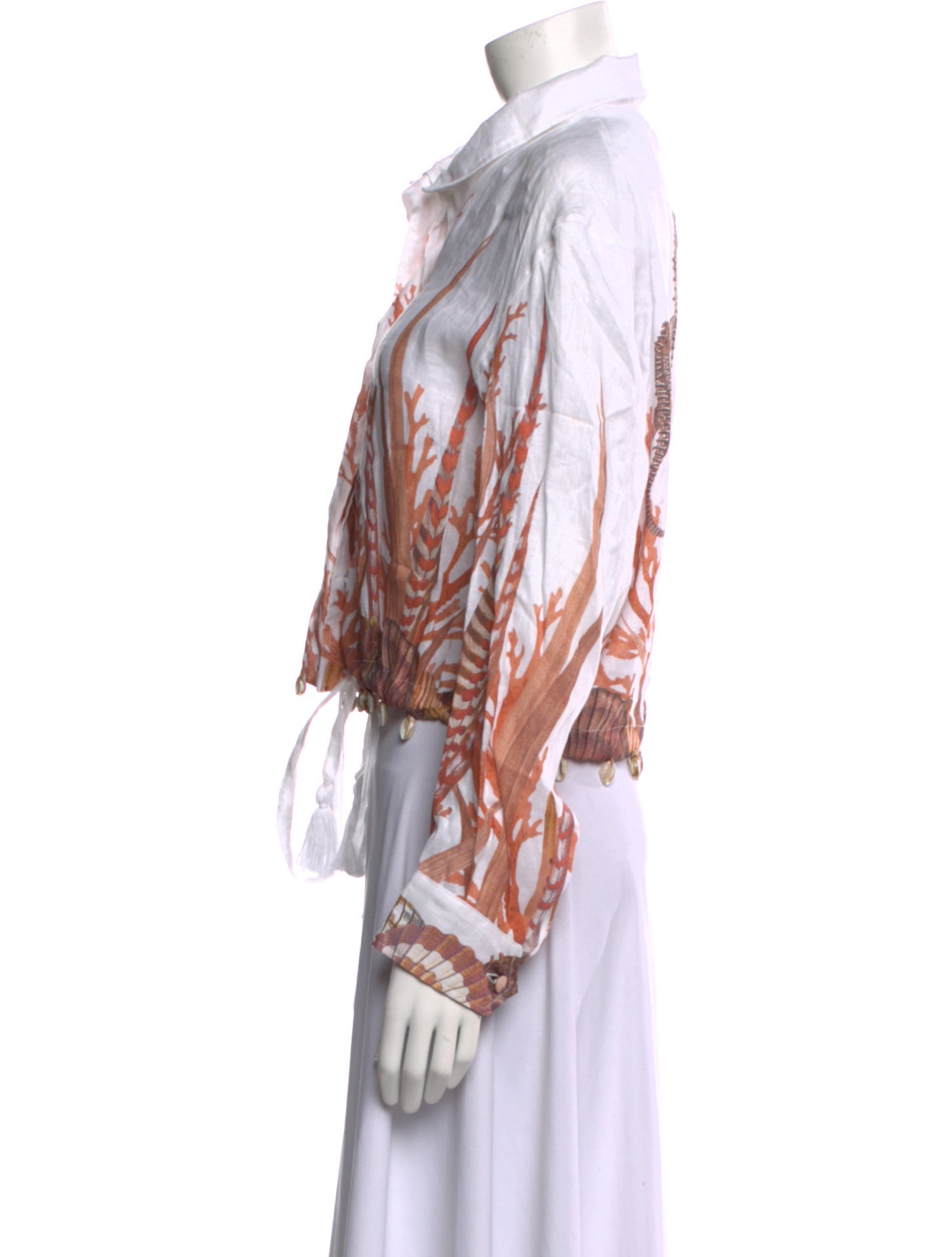 S-mode argentina Linen Printed Button-Up Top w/ Tags