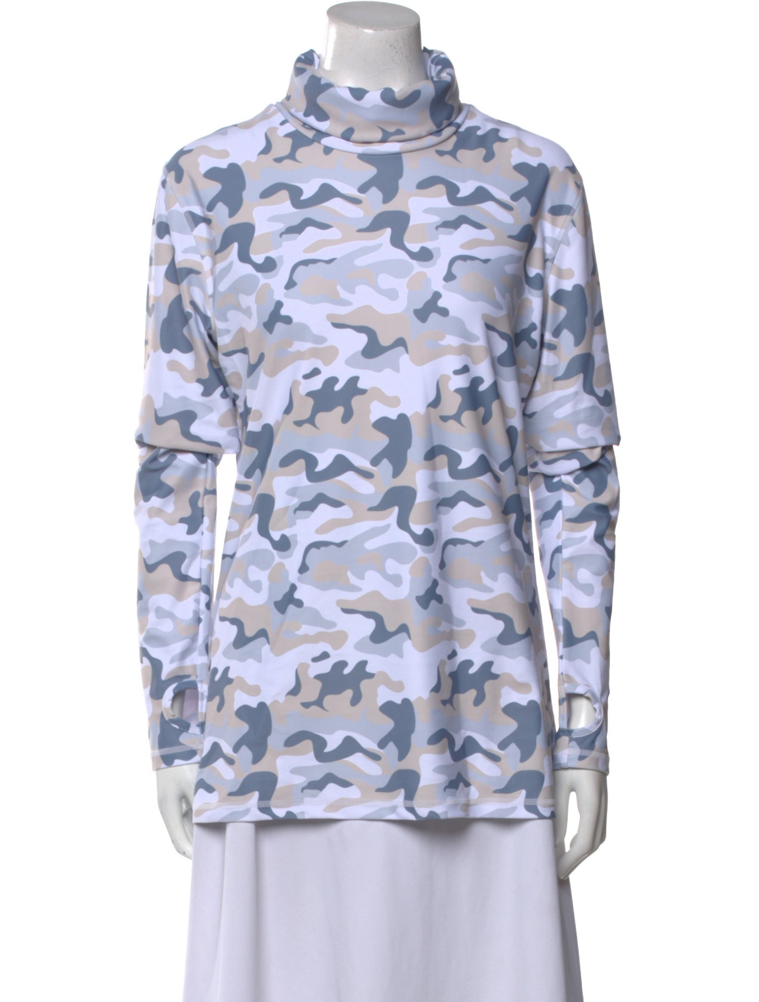 Skea Camouflage Print Turtleneck Blouse