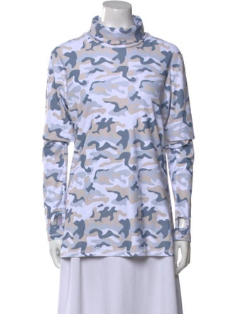 Skea Camouflage Print Turtleneck Blouse