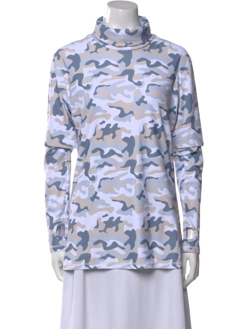 Skea Camouflage Print Turtleneck Blouse