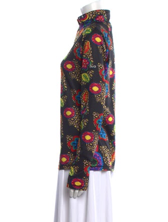 Skea Floral Print Mock Neck Blouse