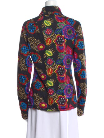 Skea Floral Print Mock Neck Blouse