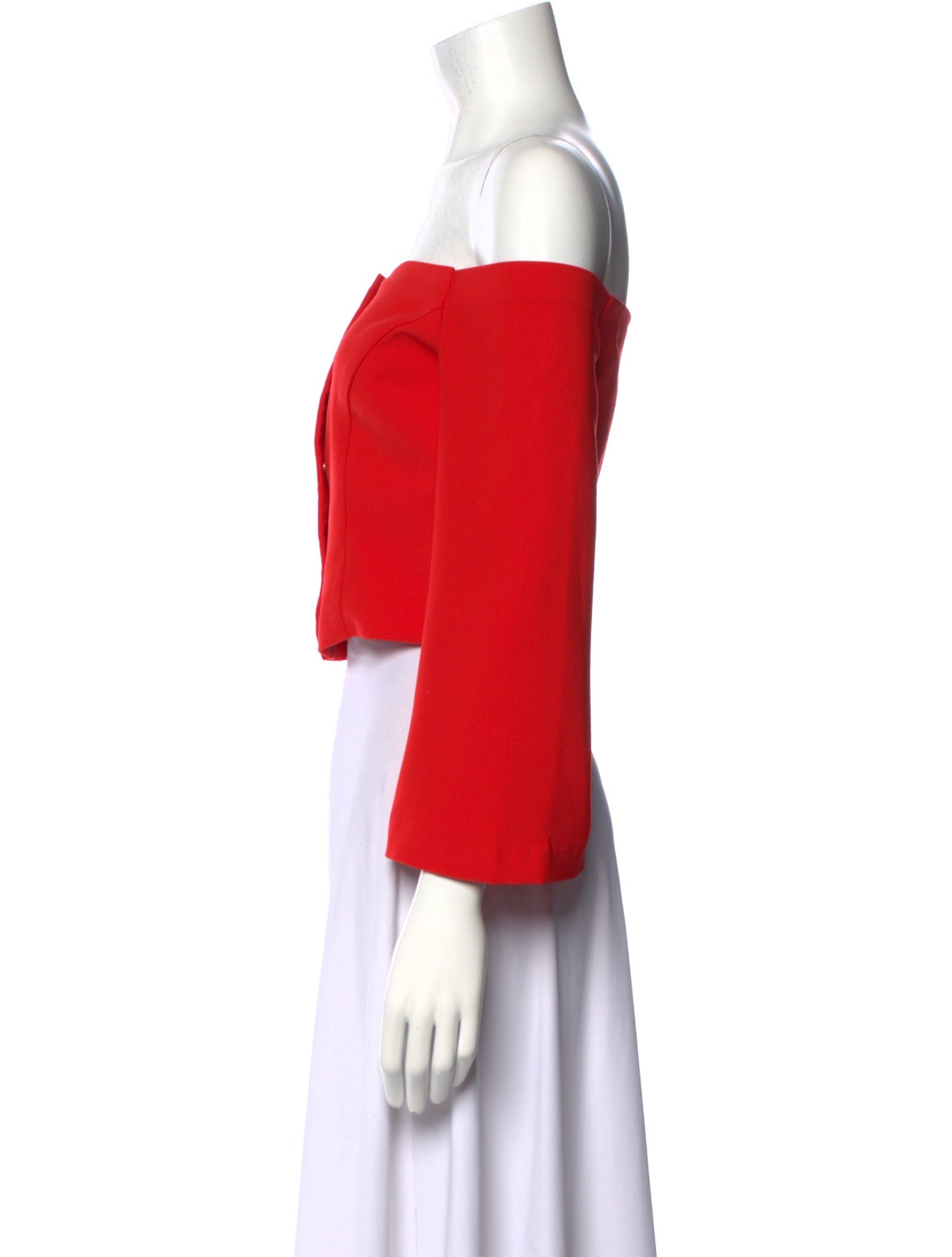 Selmacilek Off-The-Shoulder Three-Quarter Sleeve Crop Top