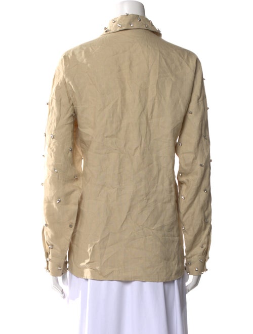 Selmacilek Linen Long Sleeve Button-Up Top