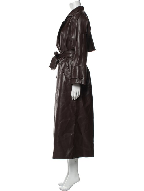 Selmacilek Faux Leather Trench Coat