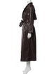 Selmacilek Faux Leather Trench Coat